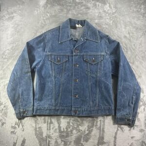 Vintage Western Wear Jacket Mens 40 Blue Denim Biker Western Trucker 70s